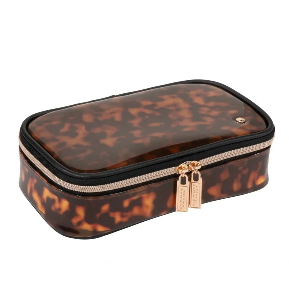 Stephanie Johnson Miami Clearly Tortoise Claire Medium Make-up Case-NWT